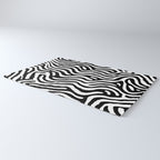 Black and white zebra stripe print art pattern Rug Gallery Image 3