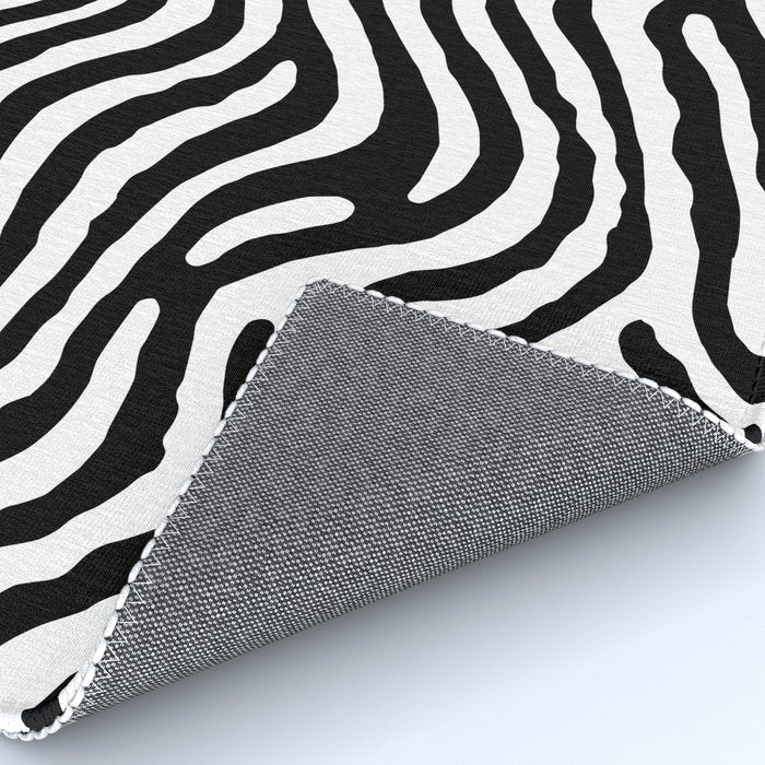 Black and white zebra stripe print art pattern Rug Gallery Image 4