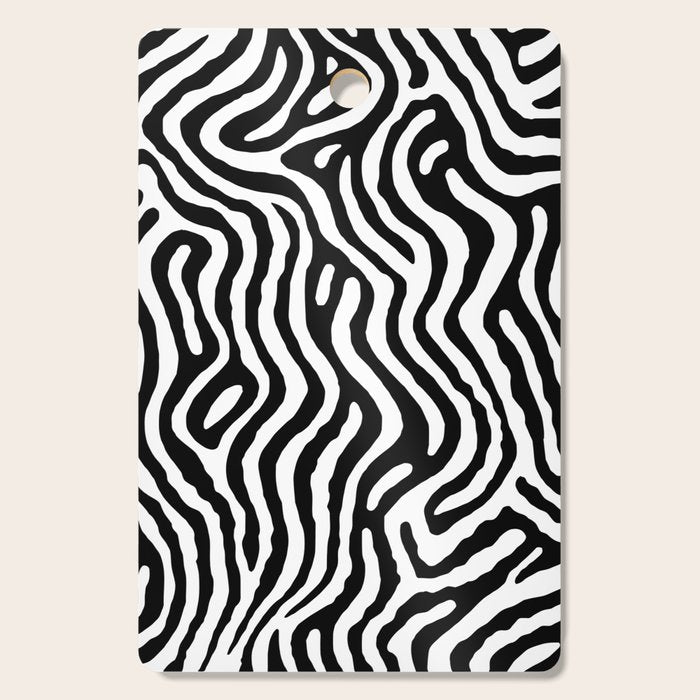 Black and white zebra stripe print art pattern Cutting Board Gallery Image 1