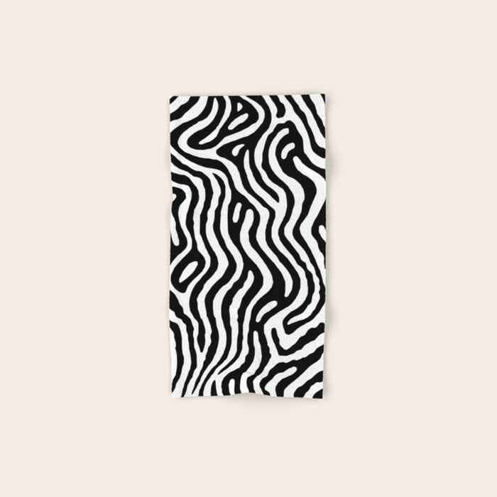 Black and white zebra stripe print art pattern Bath Towel Gallery Image 1