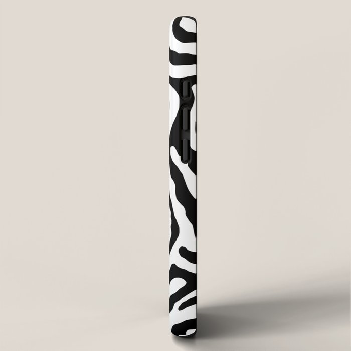 Black and white zebra stripe print art pattern iPhone Case Gallery Image 2