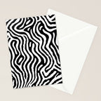 Black and white zebra stripe print art pattern Stationery Card Gallery Image 2