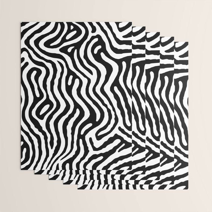 Black and white zebra stripe print art pattern Wrapping Paper Gallery Image 3