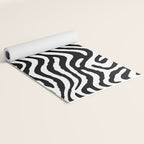 Black and white zebra stripe print art pattern Yoga Mat Gallery Image 2