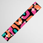 Mid Century Modern Cosmic Abstract 356 Magenta Orange Turquoise Black and Beige Table Runner Gallery Image 3