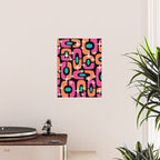 Mid Century Modern Cosmic Abstract 356 Magenta Orange Turquoise Black and Beige Poster Gallery Image 2