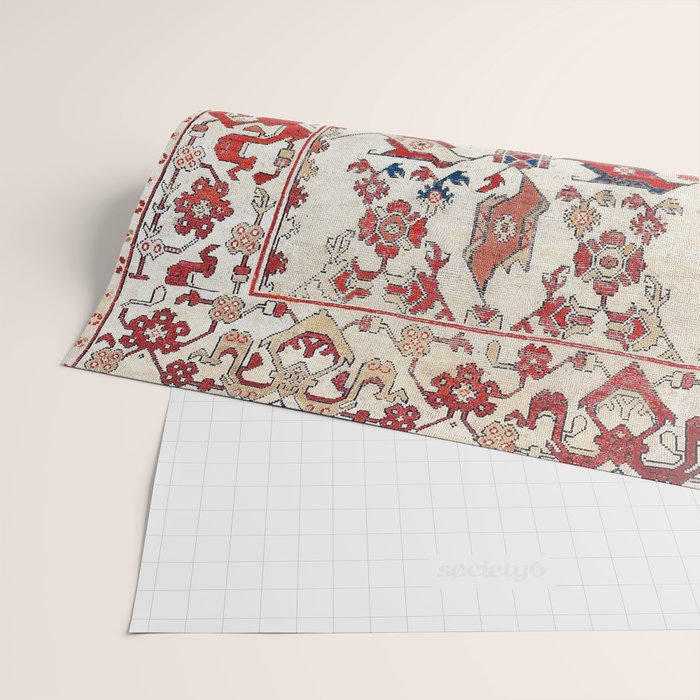 Ushak Selendi 17th Century Bird Carpet Print Wrapping Paper Gallery Image 2
