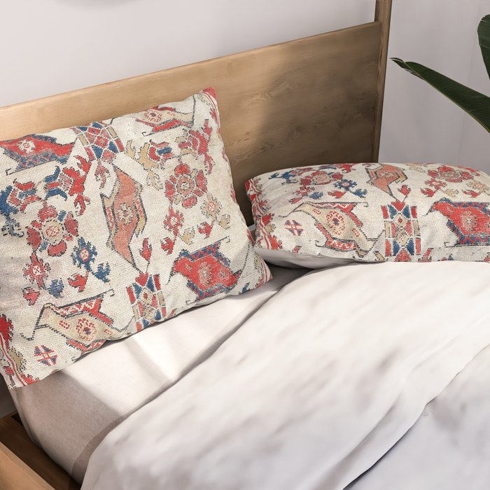 Ushak Selendi 17th Century Bird Carpet Print Pillow Sham Gallery Image 2