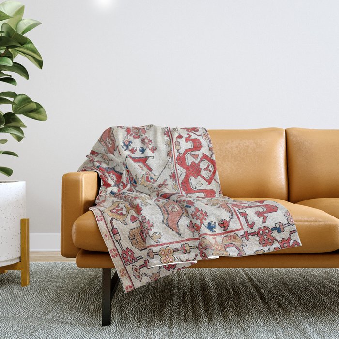 Ushak Selendi 17th Century Bird Carpet Print Throw Blanket Gallery Image 1
