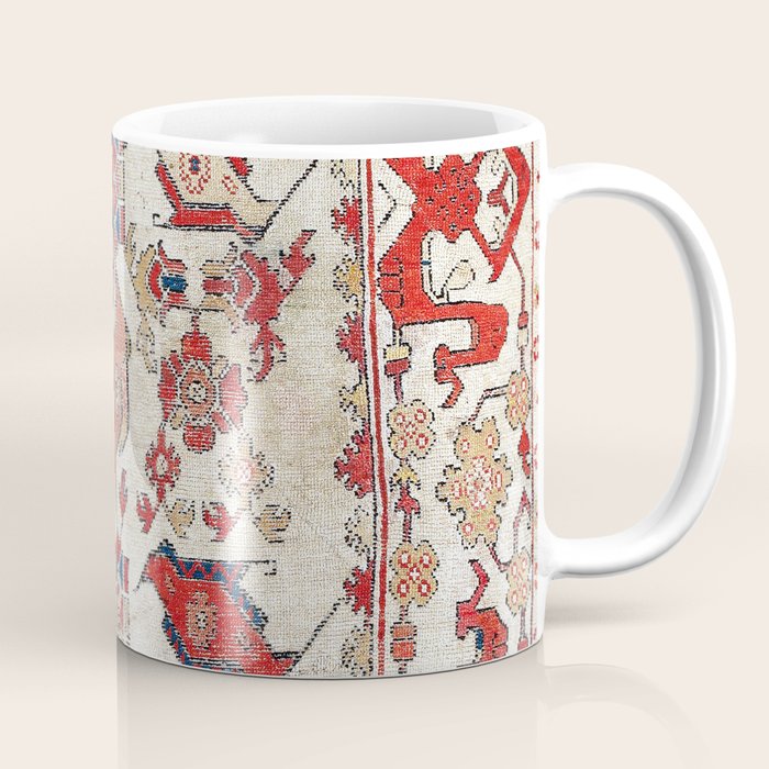 Ushak Selendi 17th Century Bird Carpet Print Coffee Mug Gallery Image 1