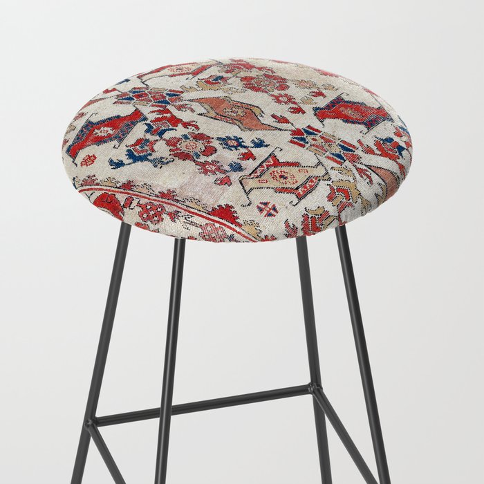 Ushak Selendi 17th Century Bird Carpet Print Stool Gallery Image 2