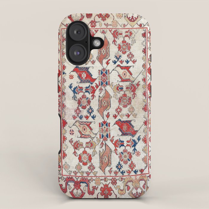 Ushak Selendi 17th Century Bird Carpet Print iPhone Case Gallery Image 1