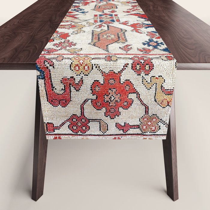 Ushak Selendi 17th Century Bird Carpet Print Table Runner Gallery Image 1
