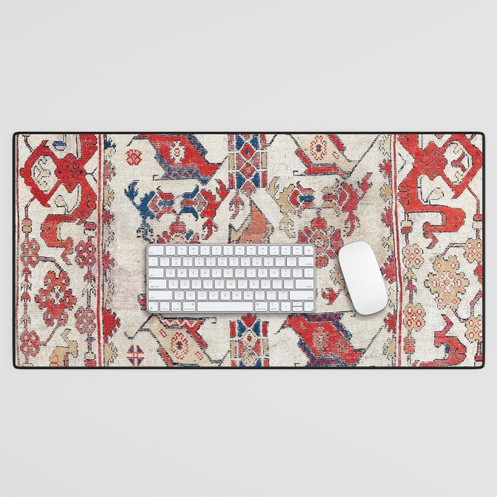 Ushak Selendi 17th Century Bird Carpet Print Desk Mat Gallery Image 1