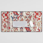 Ushak Selendi 17th Century Bird Carpet Print Desk Mat Gallery Image 1