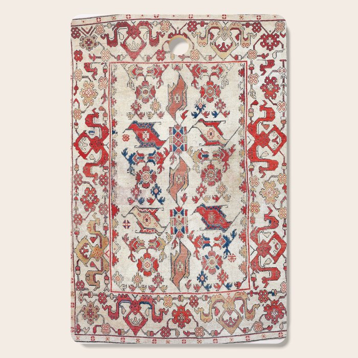 Ushak Selendi 17th Century Bird Carpet Print Cutting Board Gallery Image 1