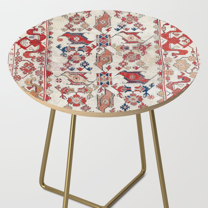 Ushak Selendi 17th Century Bird Carpet Print Side Table Gallery Image 2