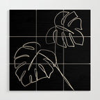 Monstera minimal - black Wood Wall Art Gallery Image 1
