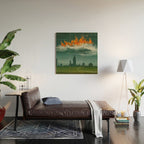 Heavenly fire over Augsburg  Augsburger Wunderzeichenbuch Himmelsfeuer uber Augsburg Wood Wall Art Gallery Image 2