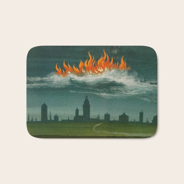 Heavenly fire over Augsburg  Augsburger Wunderzeichenbuch Himmelsfeuer uber Augsburg Bath Mat Gallery Image 1