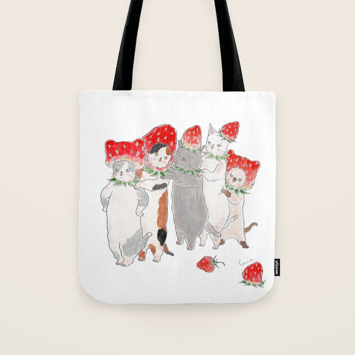 Ichigo Train Nyanco - Strawberry Train Kittens - Tote Bag Gallery Image 1