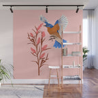 Graceful Bluebird in Flight Wall Mural Gallery Image 1