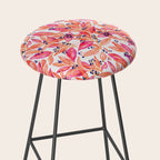 watercolor peach fuzz leaves Stool Gallery Image 2