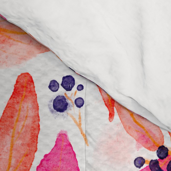 watercolor peach fuzz leaves Comforter Gallery Image 4