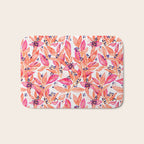 watercolor peach fuzz leaves Bath Mat Gallery Image 1
