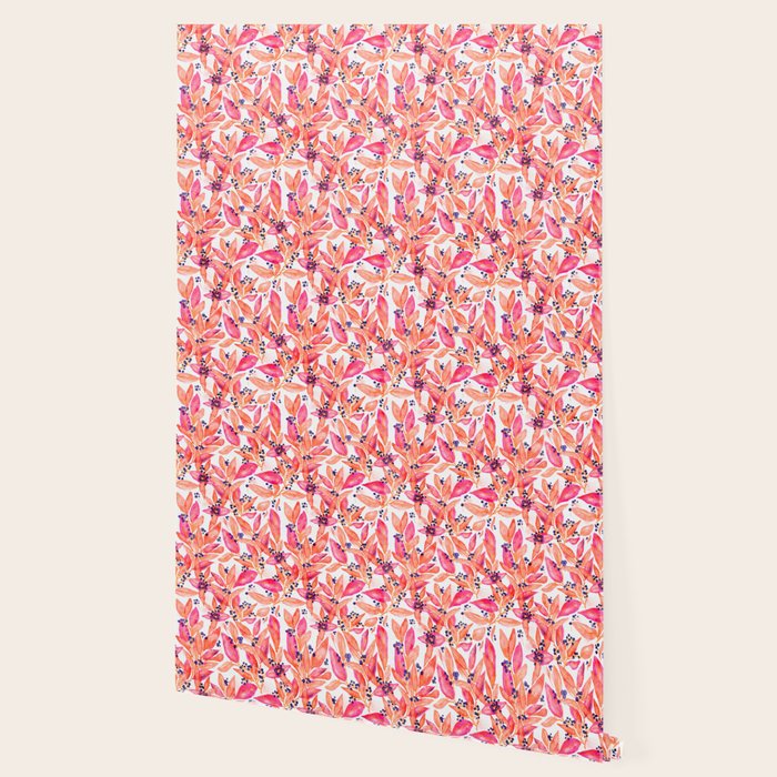 watercolor peach fuzz leaves Wallpaper Gallery Image 2