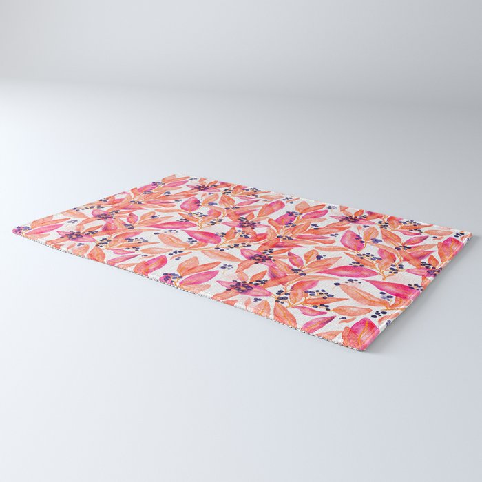 watercolor peach fuzz leaves Rug Gallery Image 3