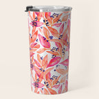 watercolor peach fuzz leaves Travel Mug Gallery Image 3