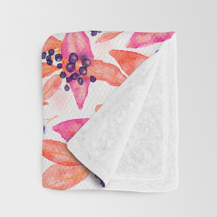 watercolor peach fuzz leaves Throw Blanket Gallery Image 3