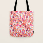 watercolor peach fuzz leaves Tote Bag Gallery Image 1