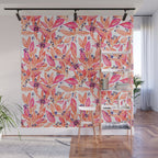 watercolor peach fuzz leaves Wall Mural Gallery Image 1