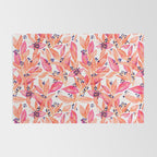 watercolor peach fuzz leaves Rug Gallery Image 2
