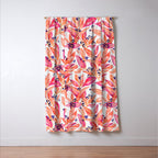 watercolor peach fuzz leaves Window Curtain Gallery Image 3