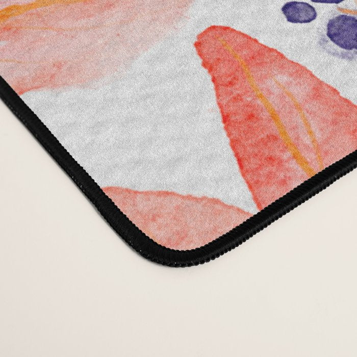 watercolor peach fuzz leaves Desk Mat Gallery Image 4