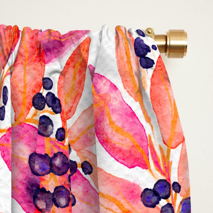watercolor peach fuzz leaves Window Curtain Gallery Image 2