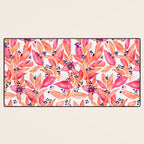 watercolor peach fuzz leaves Desk Mat Gallery Image 3