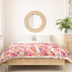 watercolor peach fuzz leaves Duvet Cover Gallery Image 3