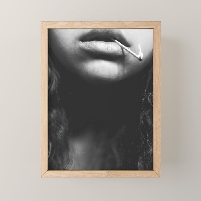 Livin' on the edge | Black and white photograph Mini Art Print Gallery Image 1
