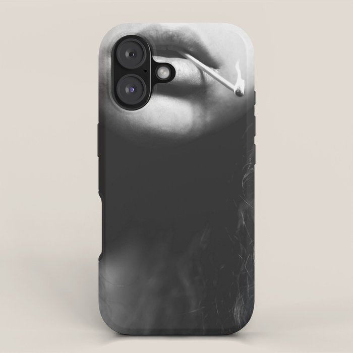 Livin' on the edge | Black and white photograph iPhone Case Gallery Image 1