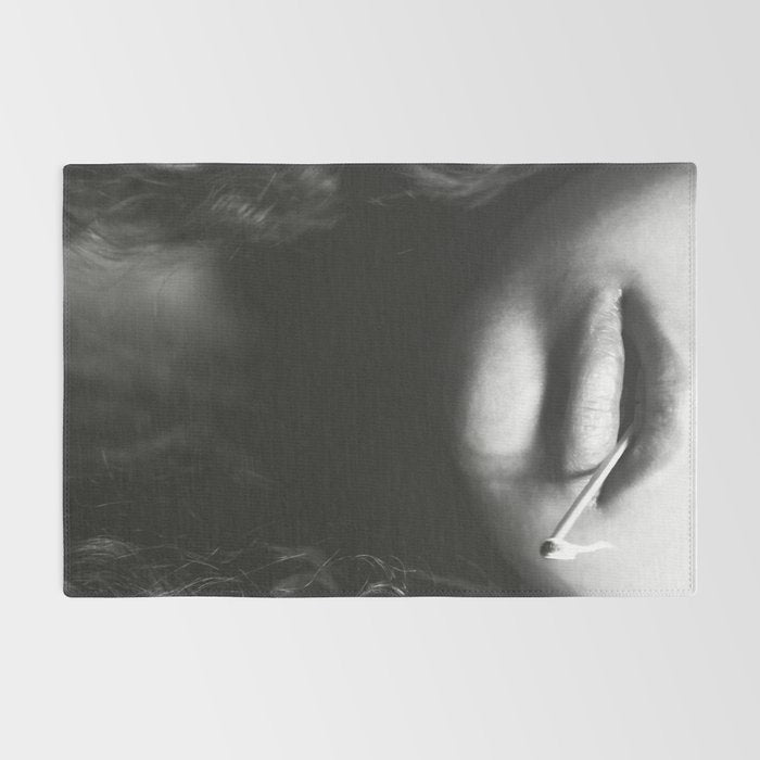 Livin' on the edge | Black and white photograph Rug Gallery Image 2