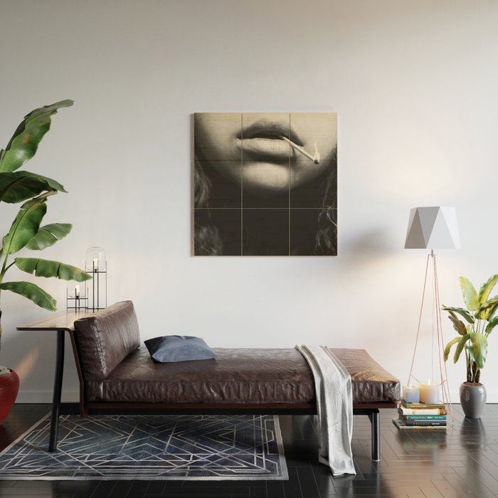 Livin' on the edge | Black and white photograph Wood Wall Art Gallery Image 2