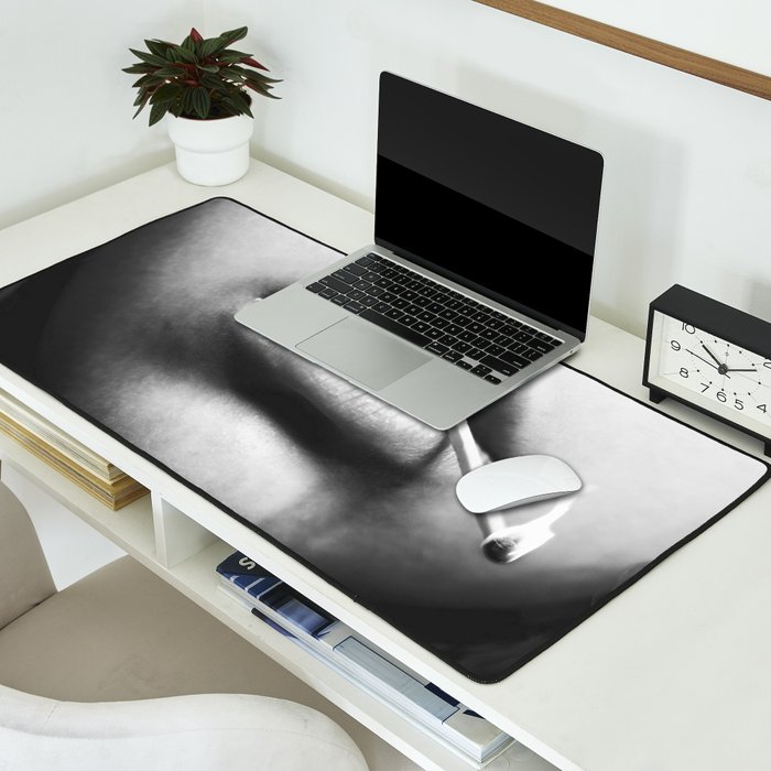 Livin' on the edge | Black and white photograph Desk Mat Gallery Image 2