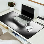 Livin' on the edge | Black and white photograph Desk Mat Gallery Image 2