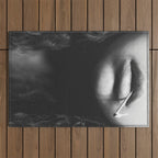 Livin' on the edge | Black and white photograph Outdoor Rug Gallery Image 1
