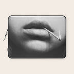 Livin' on the edge | Black and white photograph Laptop Sleeve Gallery Image 1