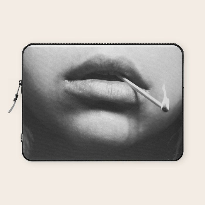 Livin' on the edge | Black and white photograph Laptop Sleeve Gallery Image 1